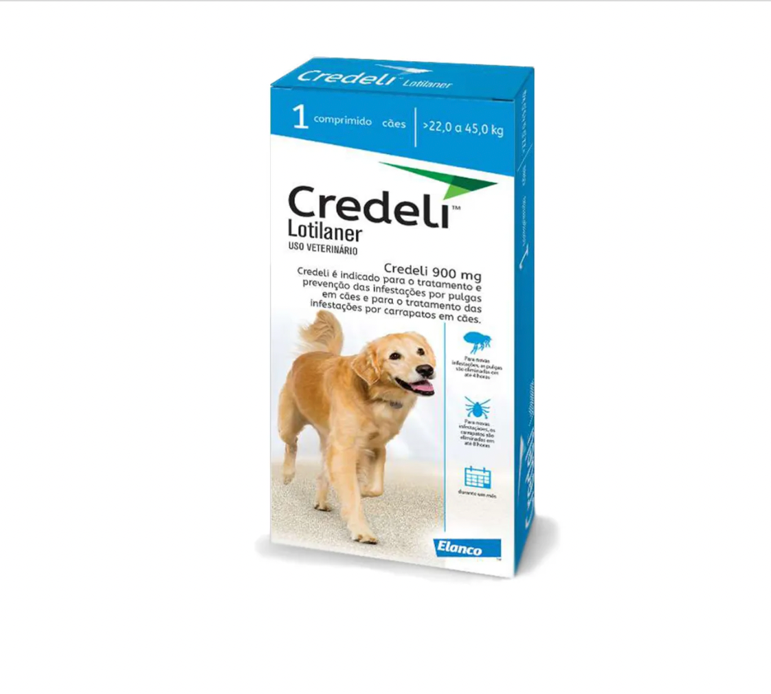 Antipulgas Credeli 900mg Cães 22 a 45kg 1 comprimido