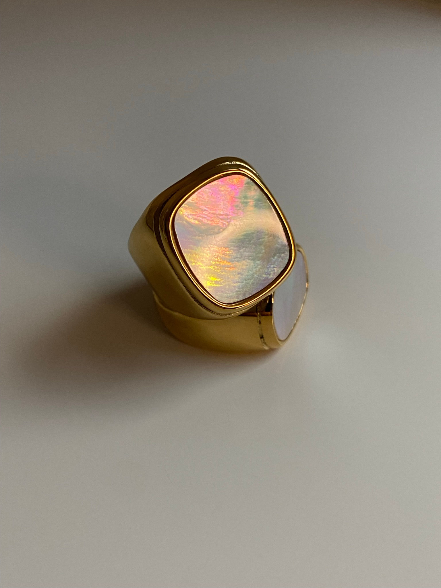 Aurora|Seashell|Wide Ring|18K