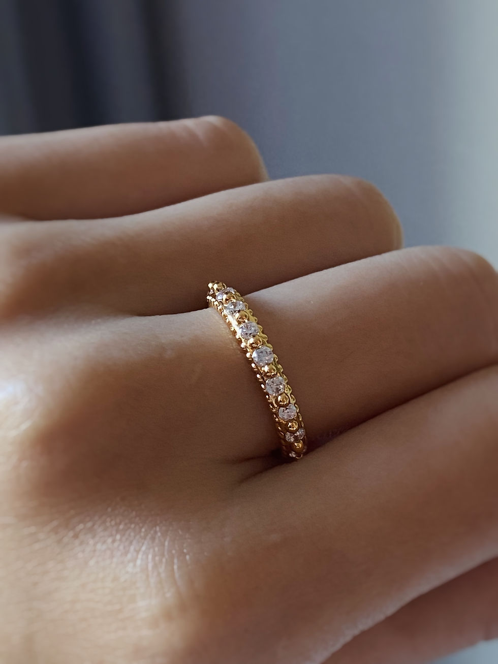Thumbnail: 18K Baroque Style Pave Zircon Ring