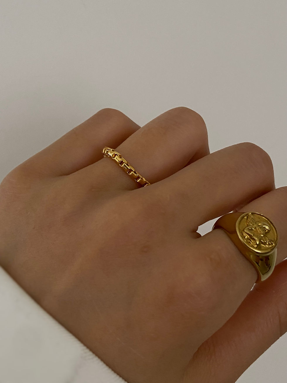 18K Gold Plated Chain Ring
