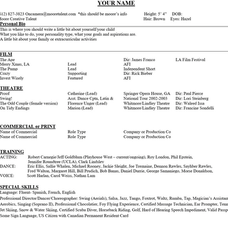 Building your Resume and Reel