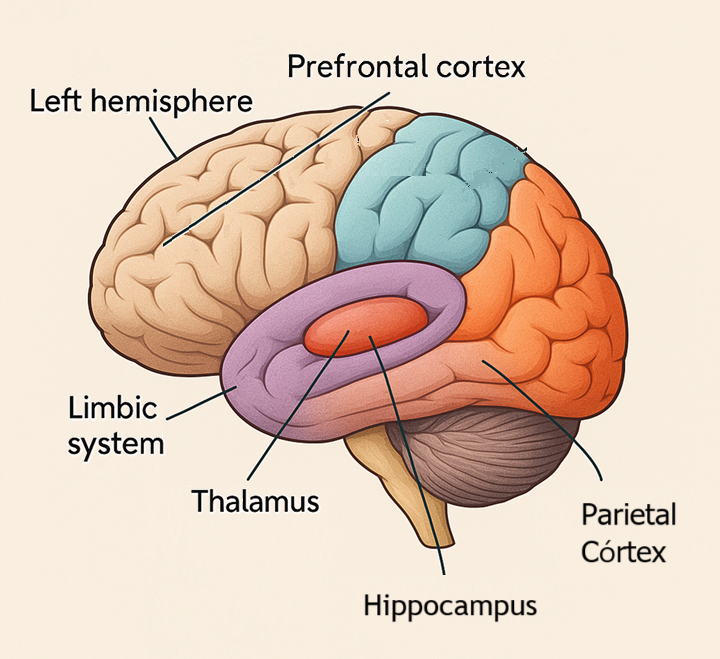 As principais áreas descobertas que estão envolvidas no sistema cognitivo
