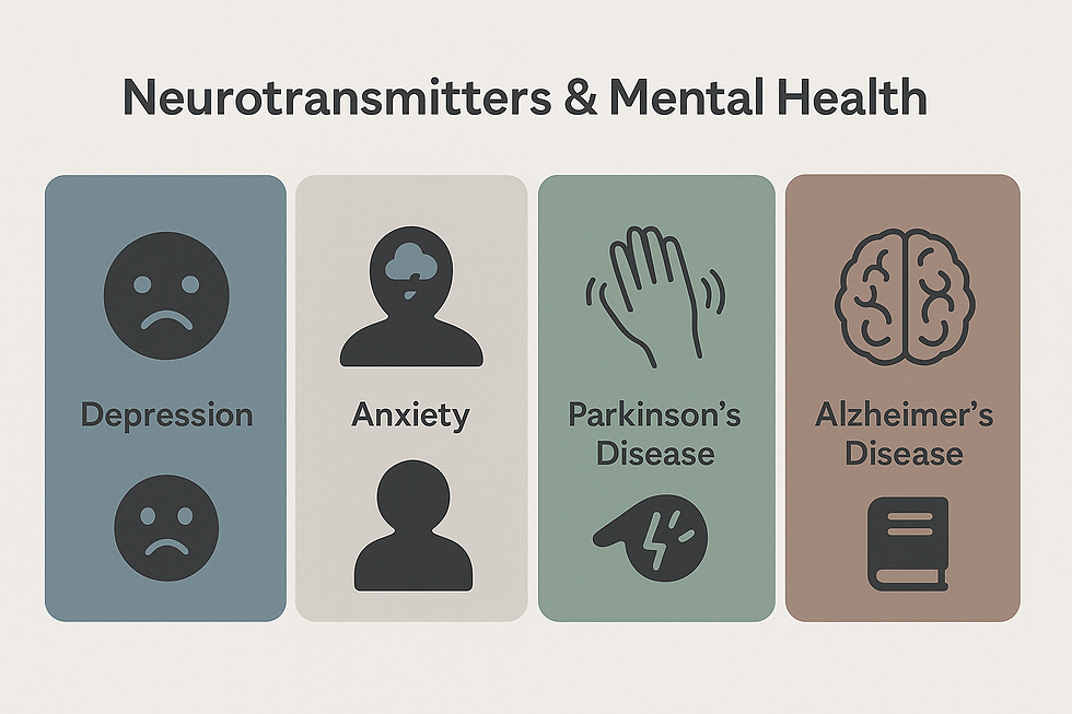 Representação dos efeitos dos desbalanço químico do cérebro e as doenças associadas