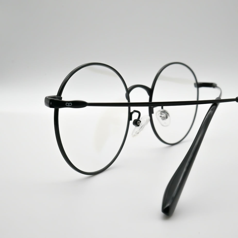 Thumbnail: Black Round Metal Fashion Blue Light Blocking Gaming Computer Glasses