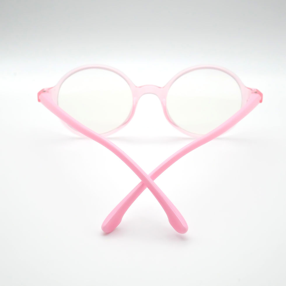 Thumbnail: Kids Retro Round Pink Blue Light Blocking Gaming Computer Glasses