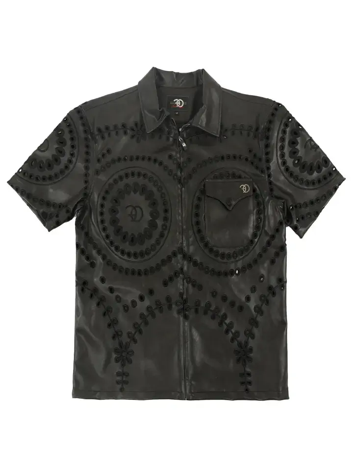 Thumbnail: Cashay Vegan Leather Zip-Up Top