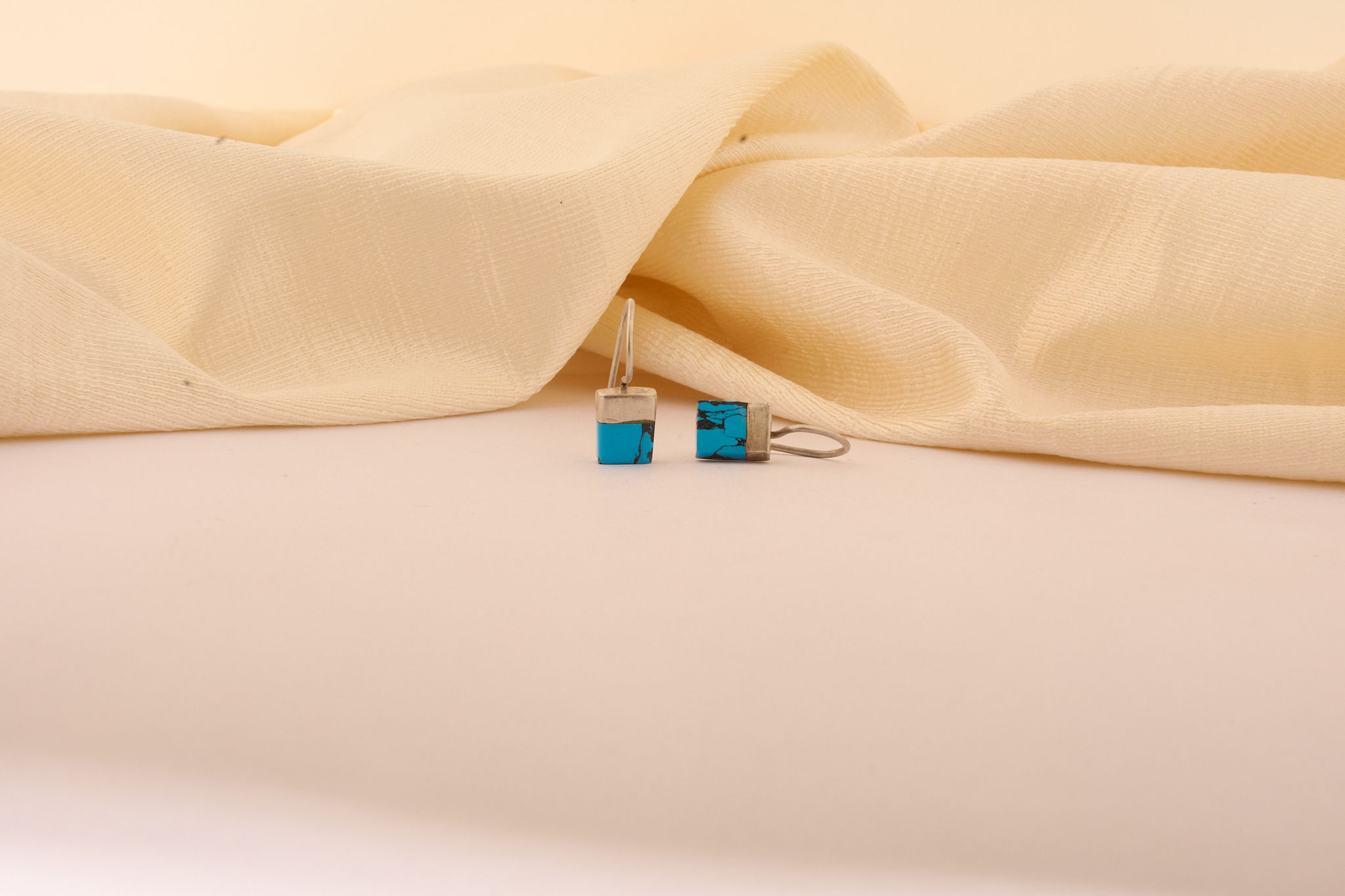 Square Matrix Turquoise Mini Earrings
