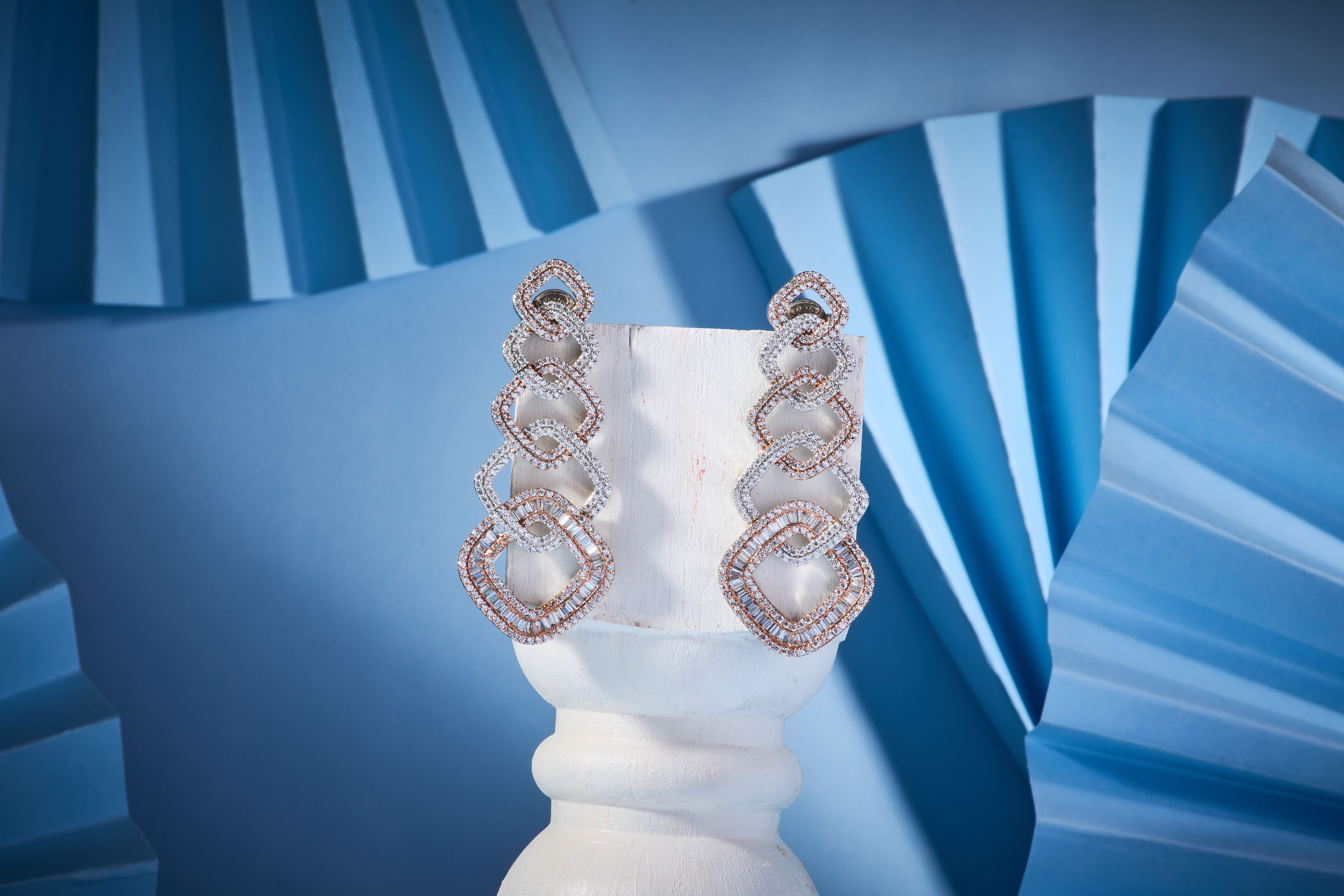 Zircon Baguette Cocktail Earrings