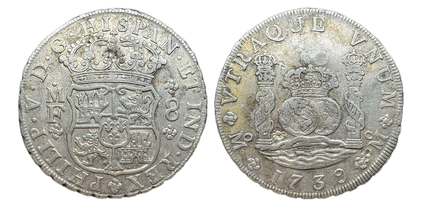 8 Reales. México. 1739. Felipe V. Columnario.