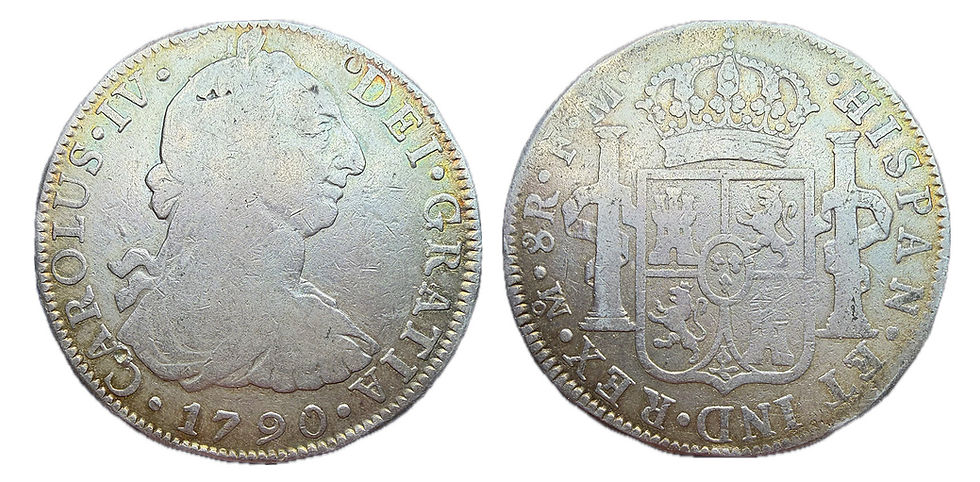 8 Reales. México. F.M. 1790. Carlos IV.