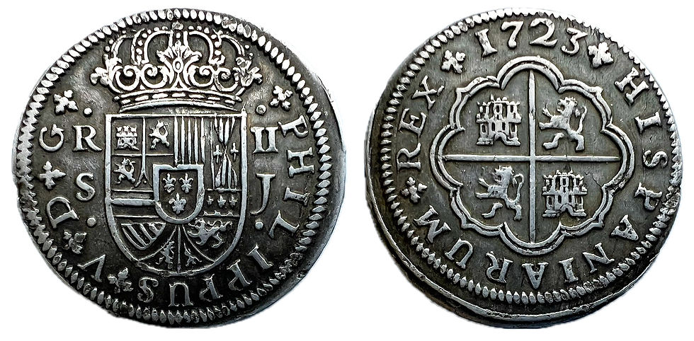 2 reales. Felipe V. 1723. Sevilla.