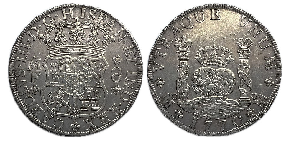 8 Reales. México. Carlos III. Columnario. 1770.