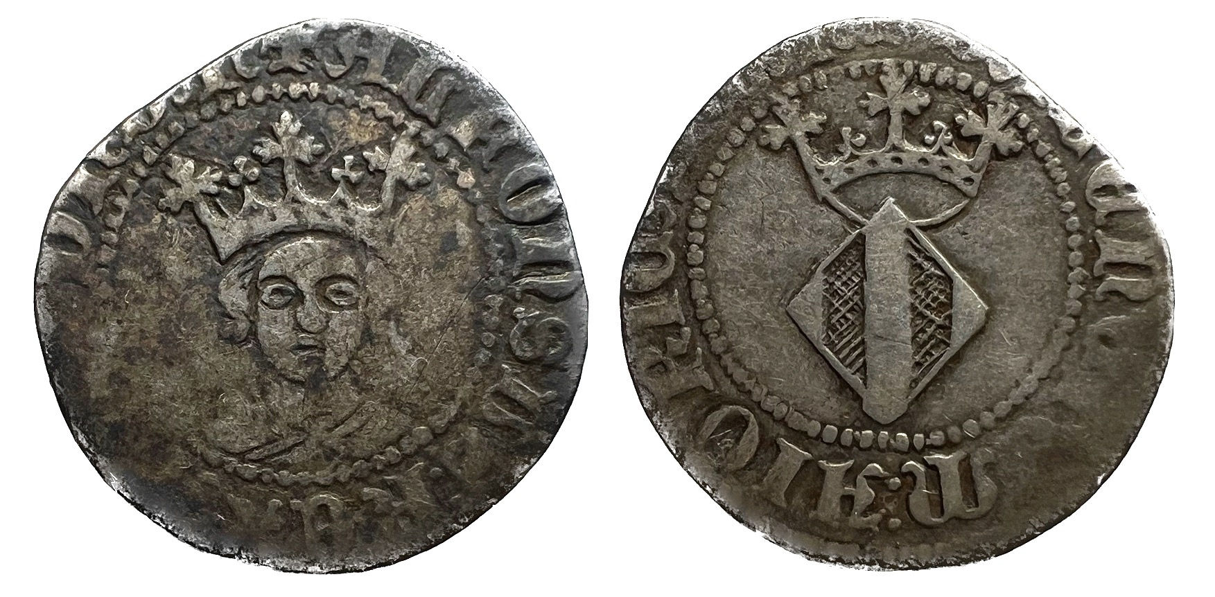 Medio Real. Valencia. 1416-1458. Alfons IV.