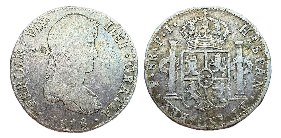 8 Reales. Potosí. P.J. 1818. Fernando VII.