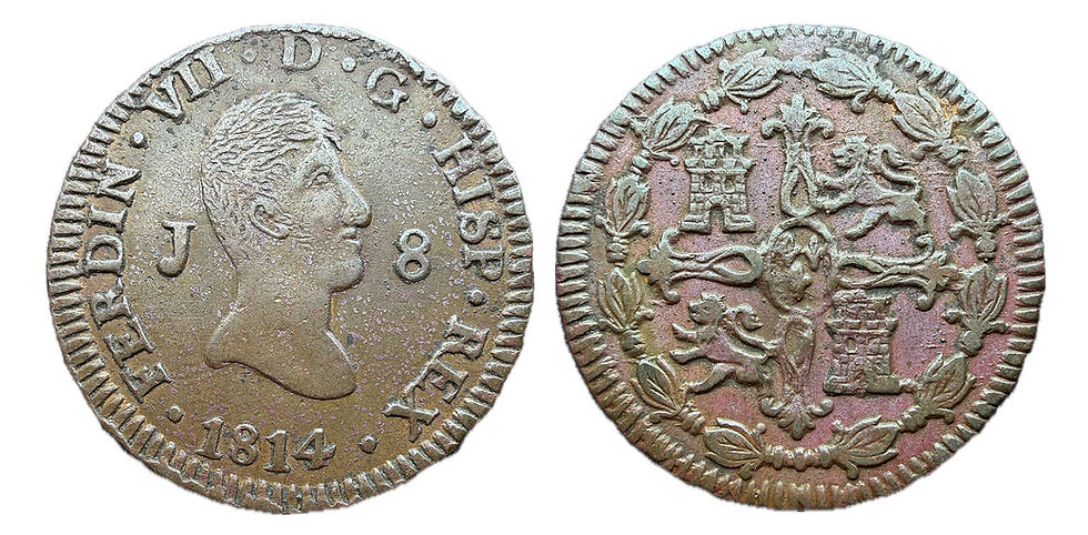 8 Maravedís. Jubia. 1814. Fernando VII.