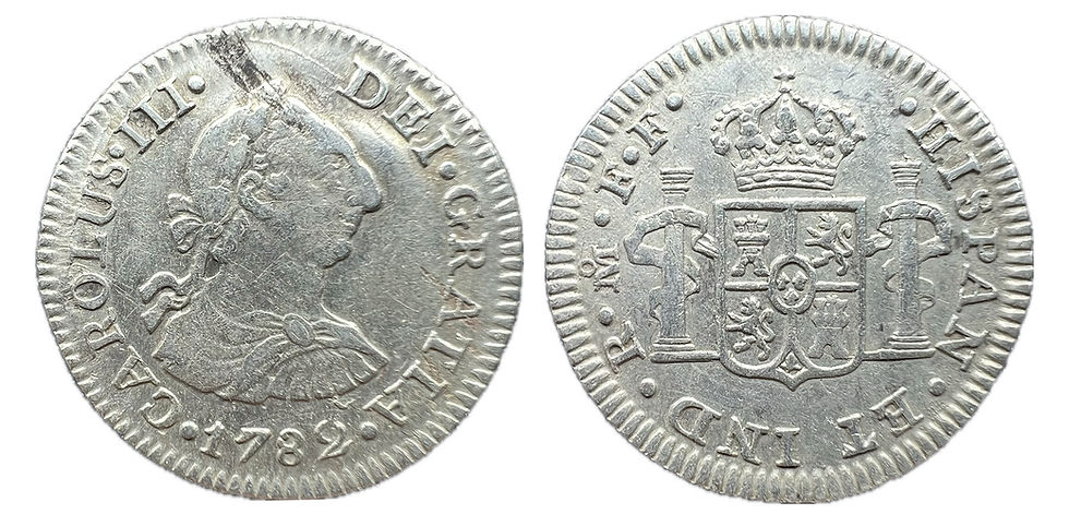 Medio Real. México. F.F. 1782. Carlos III.