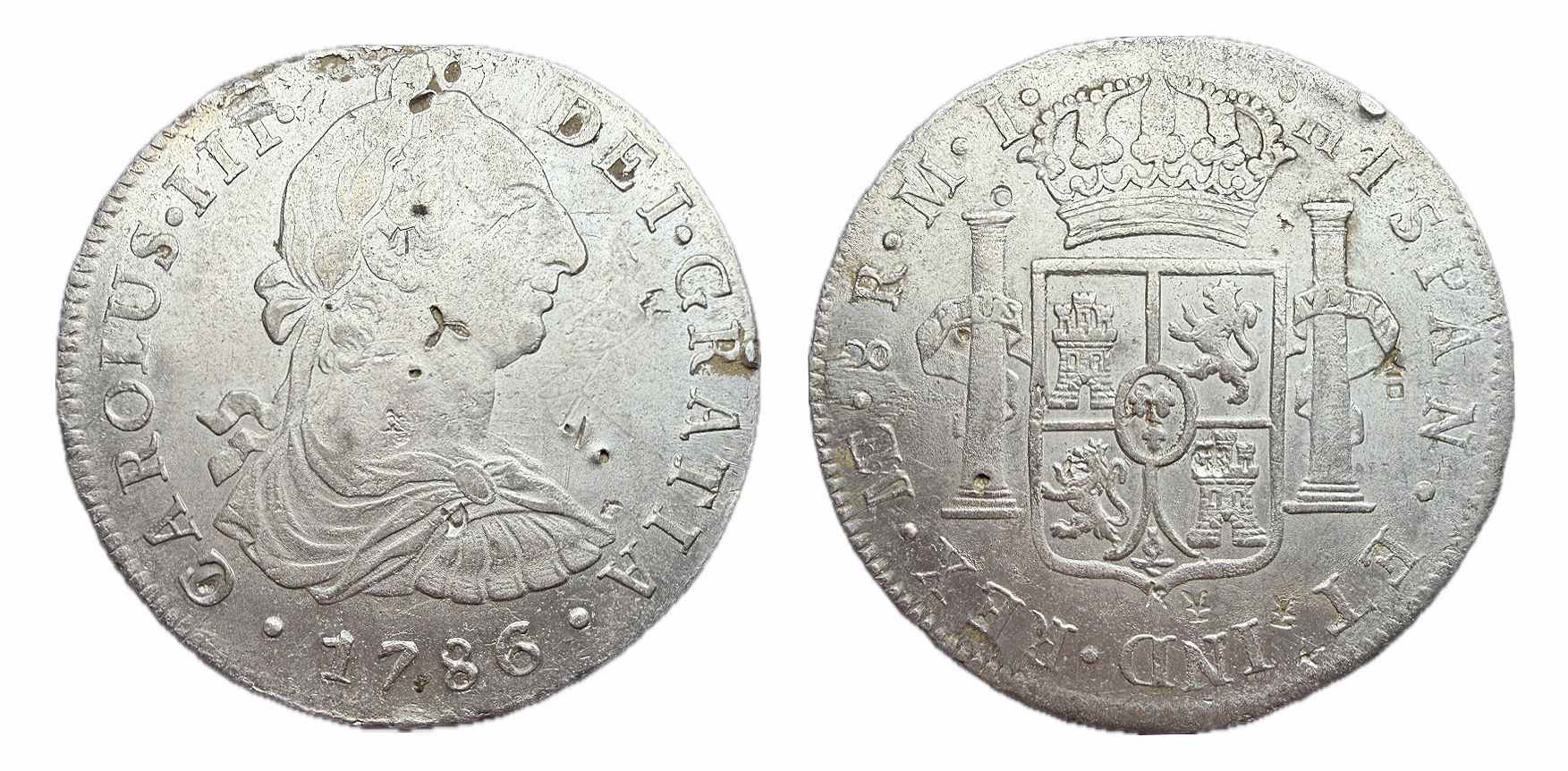 8 Reales. Lima. M.I. 1786. Carlos III.