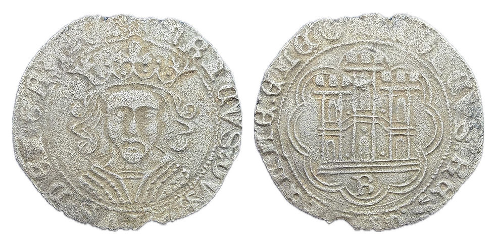 Cuartillo. Enrique IV. Moneda medieval. Burgos.