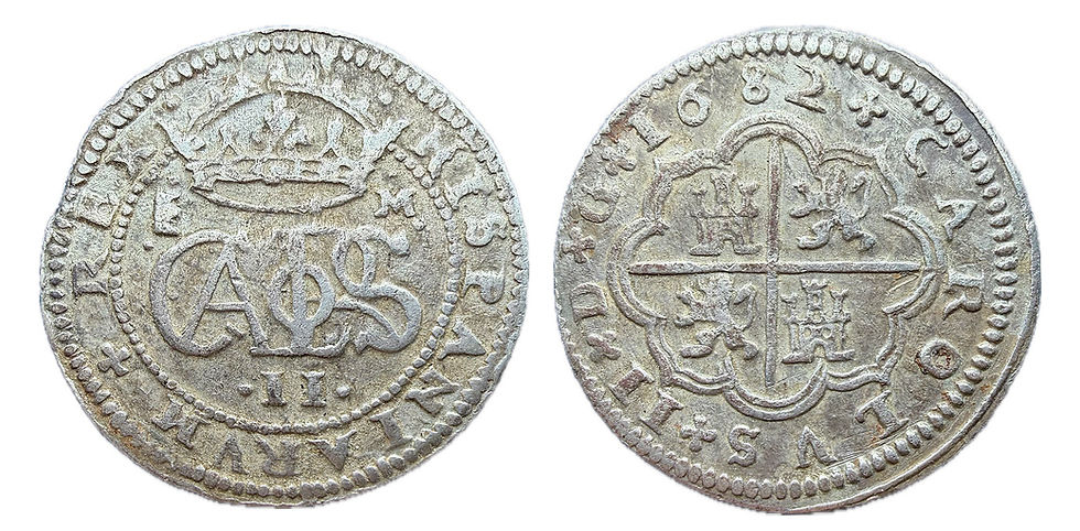 2 Reales. Segovia. M. 1682. Carlos II.