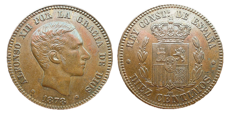 Alfonso XII. 1878. Centenario. 10 Céntimos.