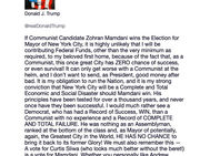 BREAKING: PRESIDENT TRUMP SAYS A MAMDANI WIN WOULD BE "A COMPLETE ECONOMIC AND SOCIAL DISASTER"