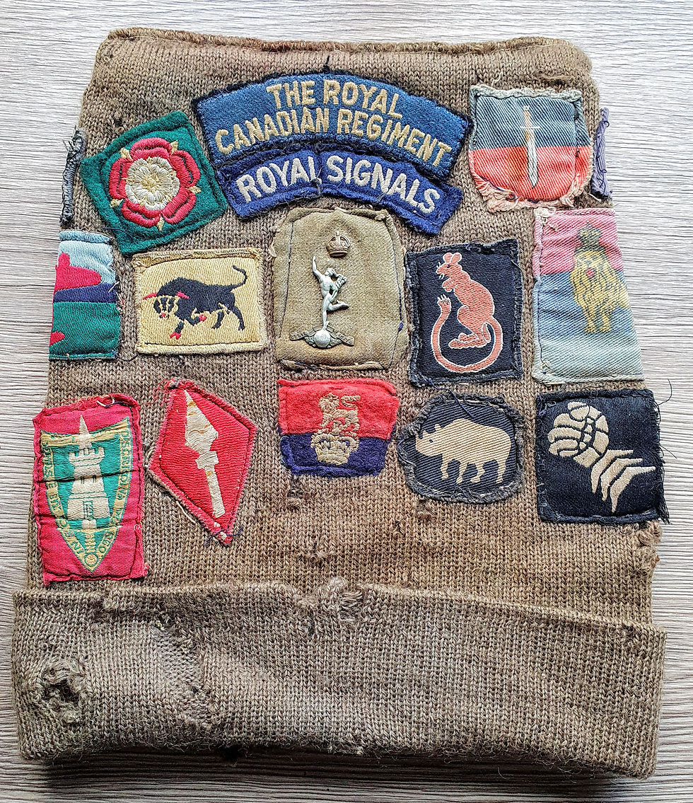 WW2 Commando cap comforter with division arm badges