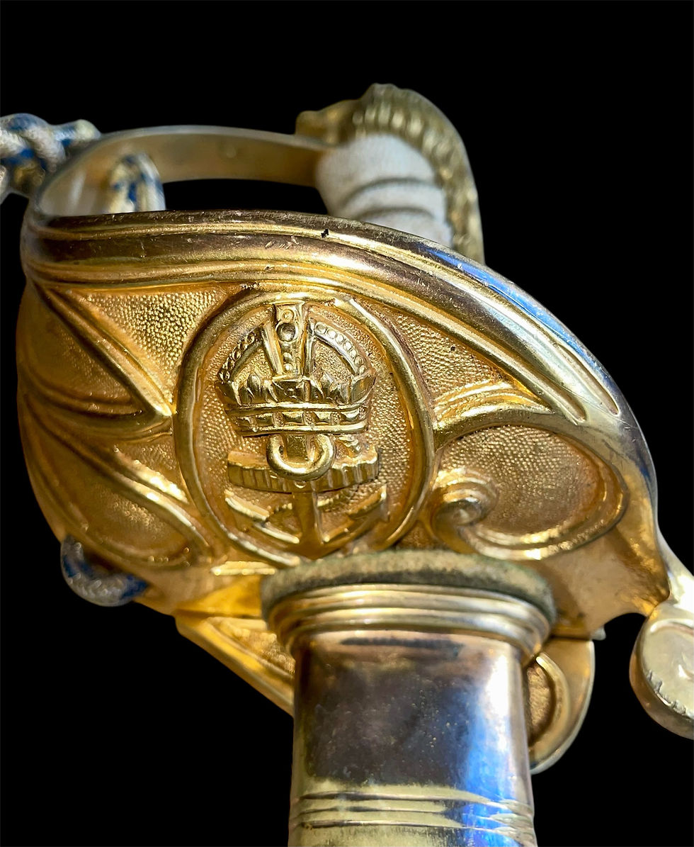 Thumbnail: WW1 Royal Navy Officers sword with belt and hangers.