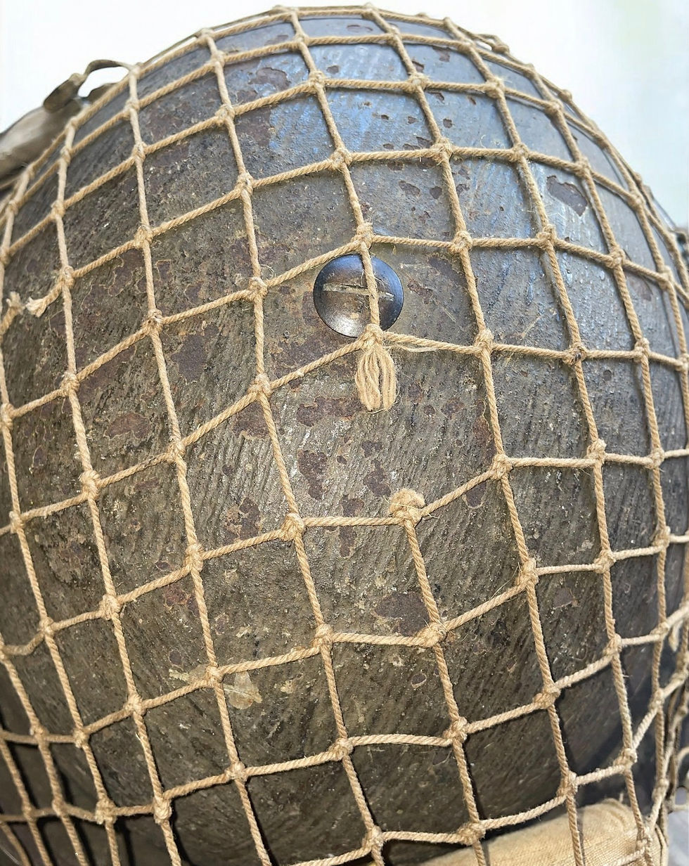 Thumbnail: WW2 Mk2 helmet early original Dunkirk era helmet 1939 date, rough texture paint