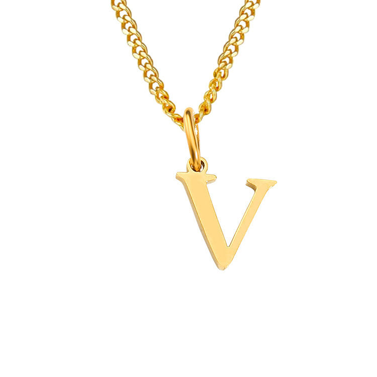 Miniatyrbild: 26 Letters All-Match 14K Stainless Steel Necklace