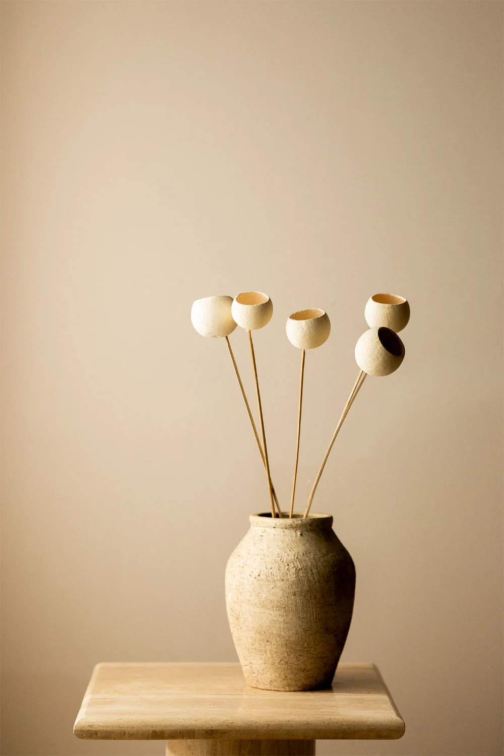 vase avec fleurs séchées