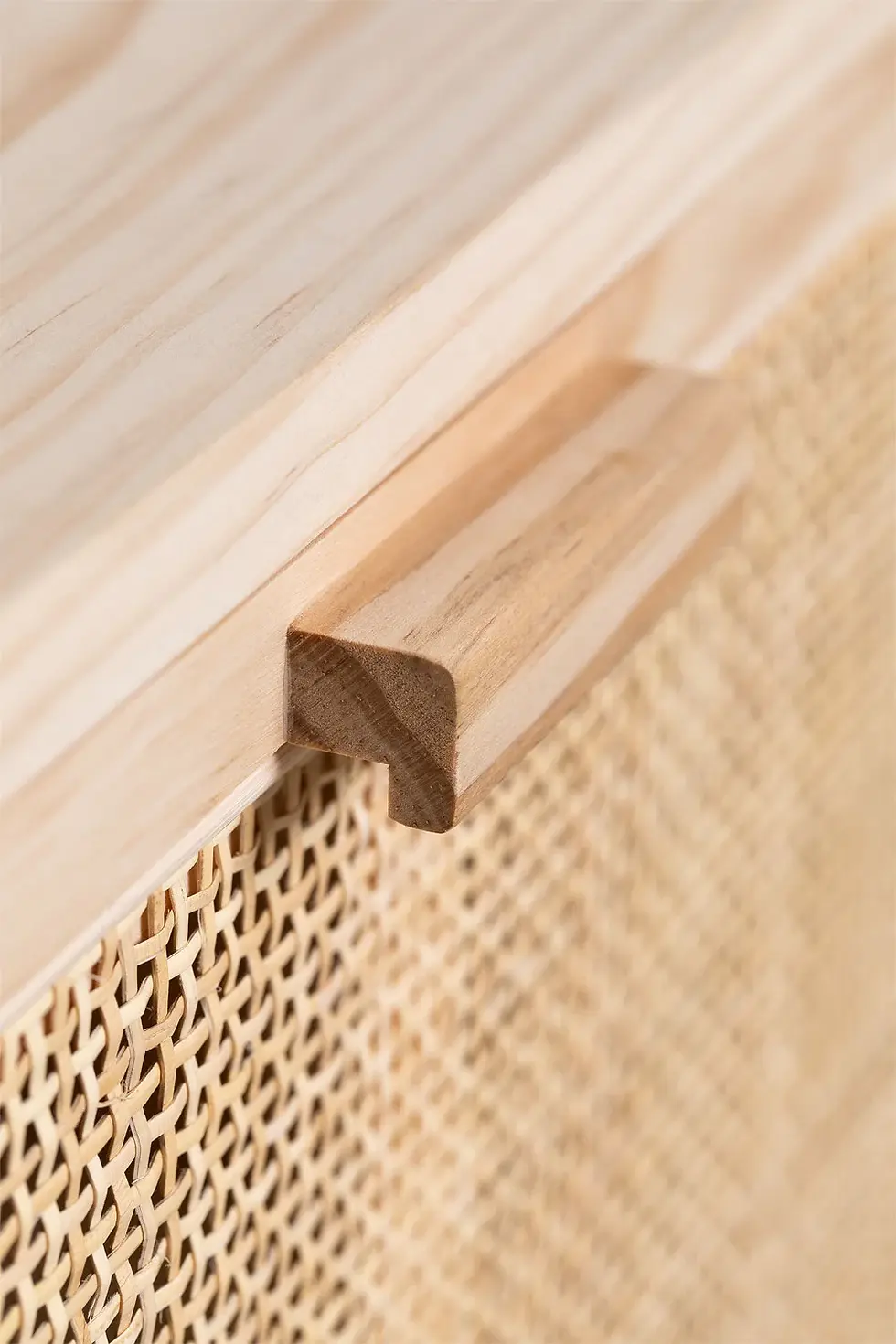 Miniature : Commode en bois et cannage