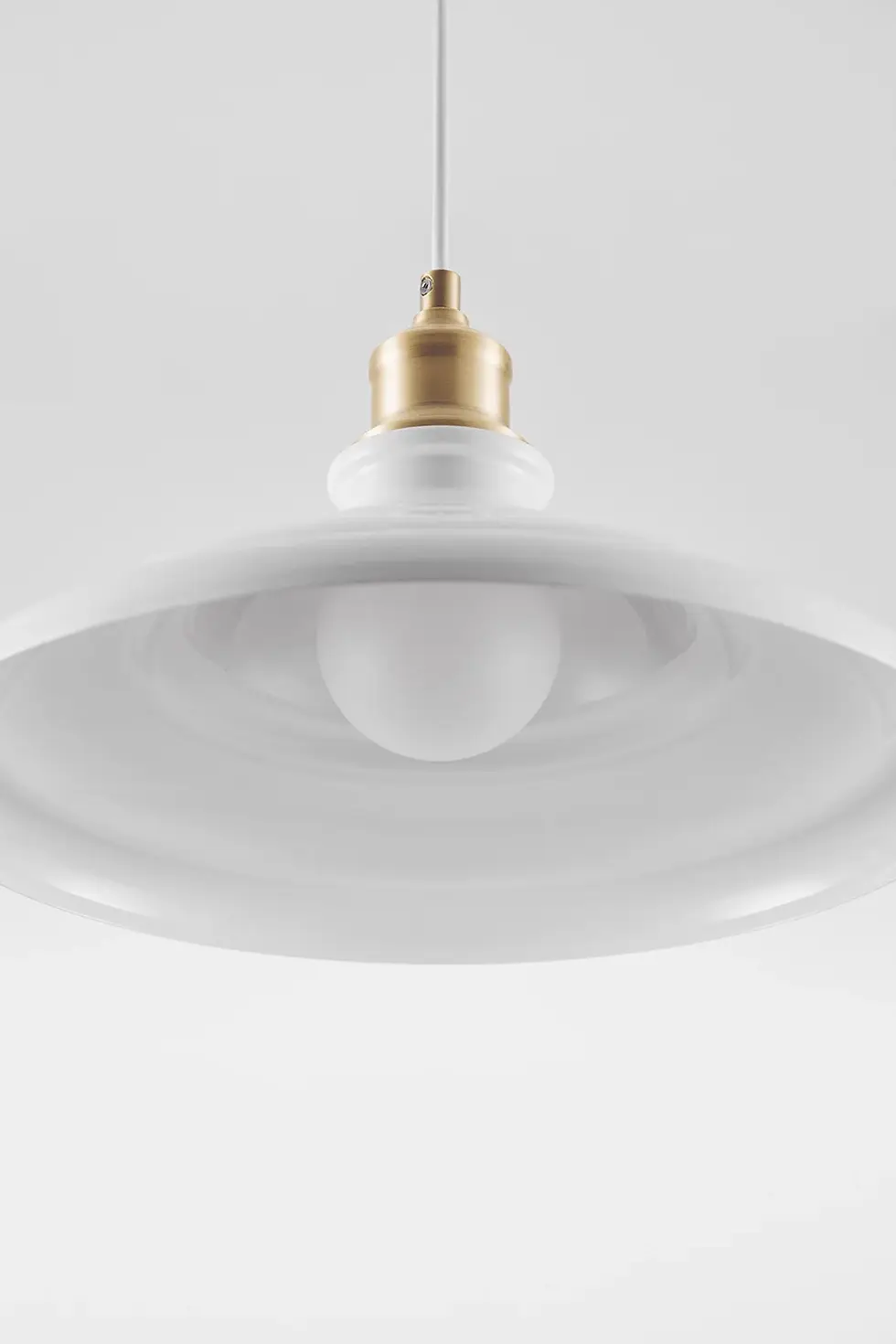 Miniature : Suspension vintage en métal blanc