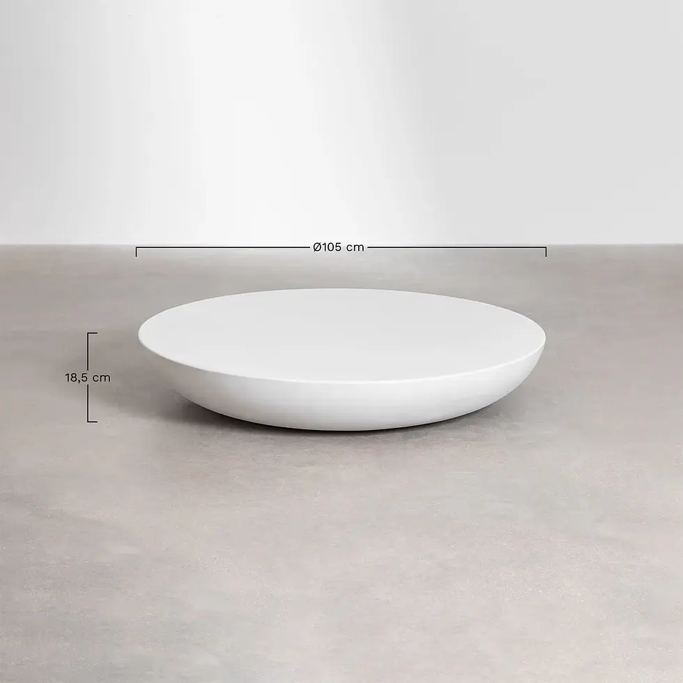 Miniature : Table basse ronde en ciment blanc