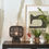 Thumbnail: lampe de table en rotin noir hauteur 30 cm