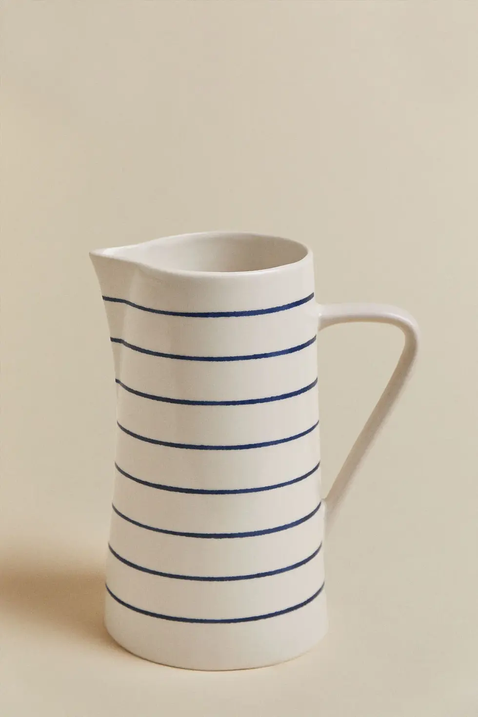 Carafe blanche rayures bleues en New Bone China
