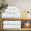 Thumbnail: Ensemble de 8 serviettes Tailles assorties blanches densité 600 g/m²