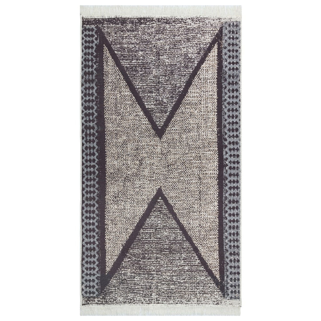 Tapis Noir et gris réversible en coton