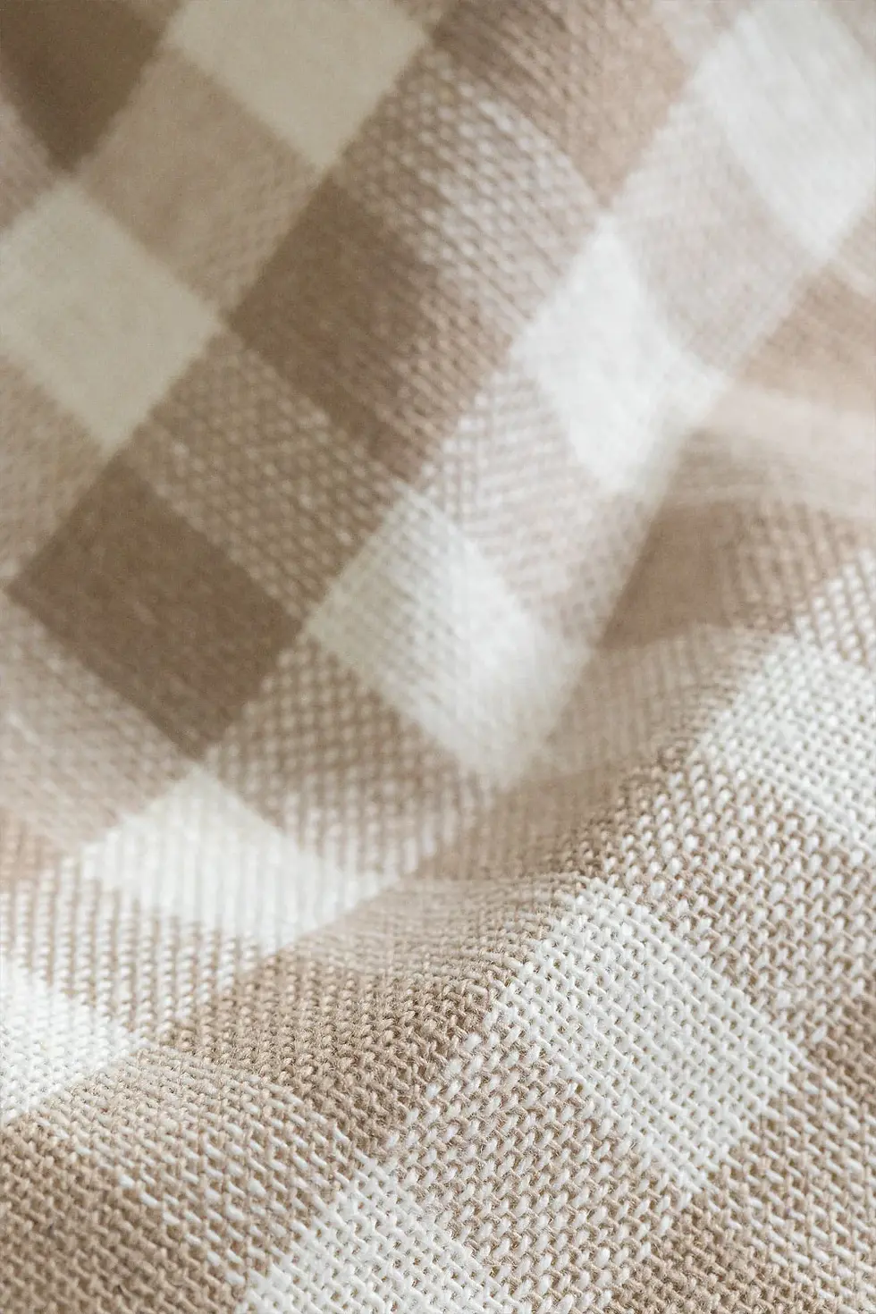 Miniature : Lot de 2 serviettes en coton Vichy beige