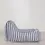 Miniature : fauteuil méridienne de jardin à rayures bleu et blanc