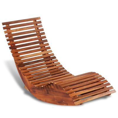 chaise longue à bascule en acacia