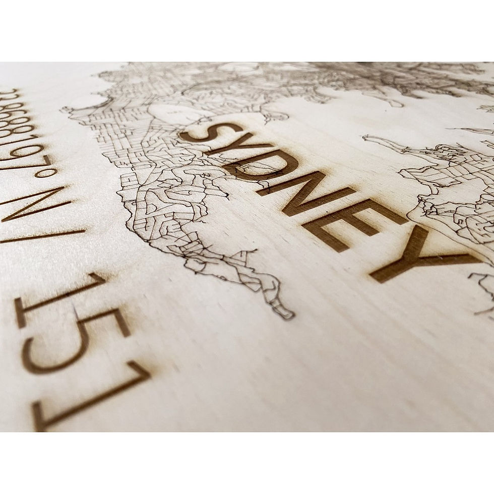 Miniature : Tableau bois plan de Sydney