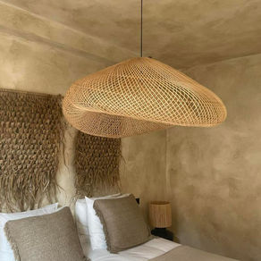 suspension nuage en rotin