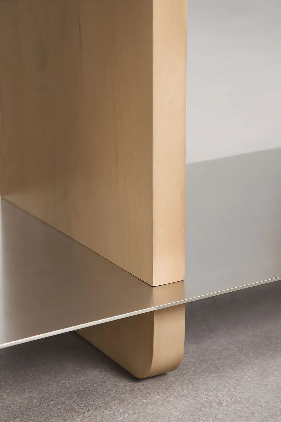 Miniature : Console étagère en acier brossé et bois