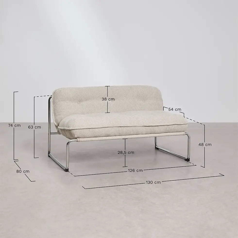 Miniature : Canapé 2 places tissu beige MATILDA