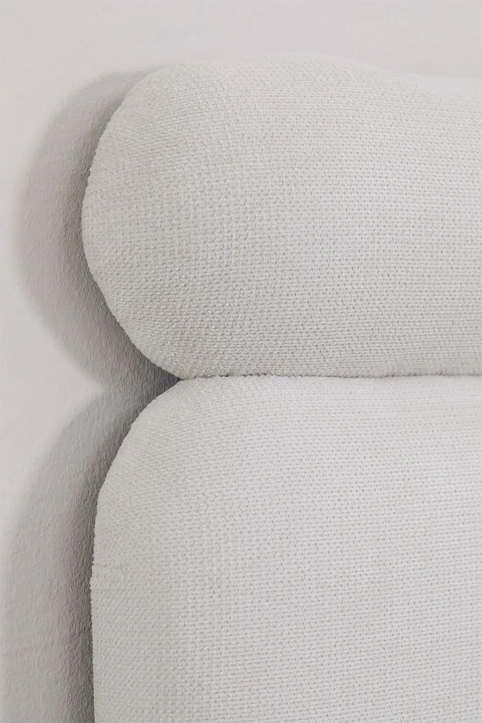 Miniature : Tête de lit en tissu capitonnée blanc