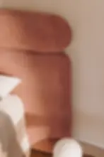 Tête de lit en tissu rose 240 cm