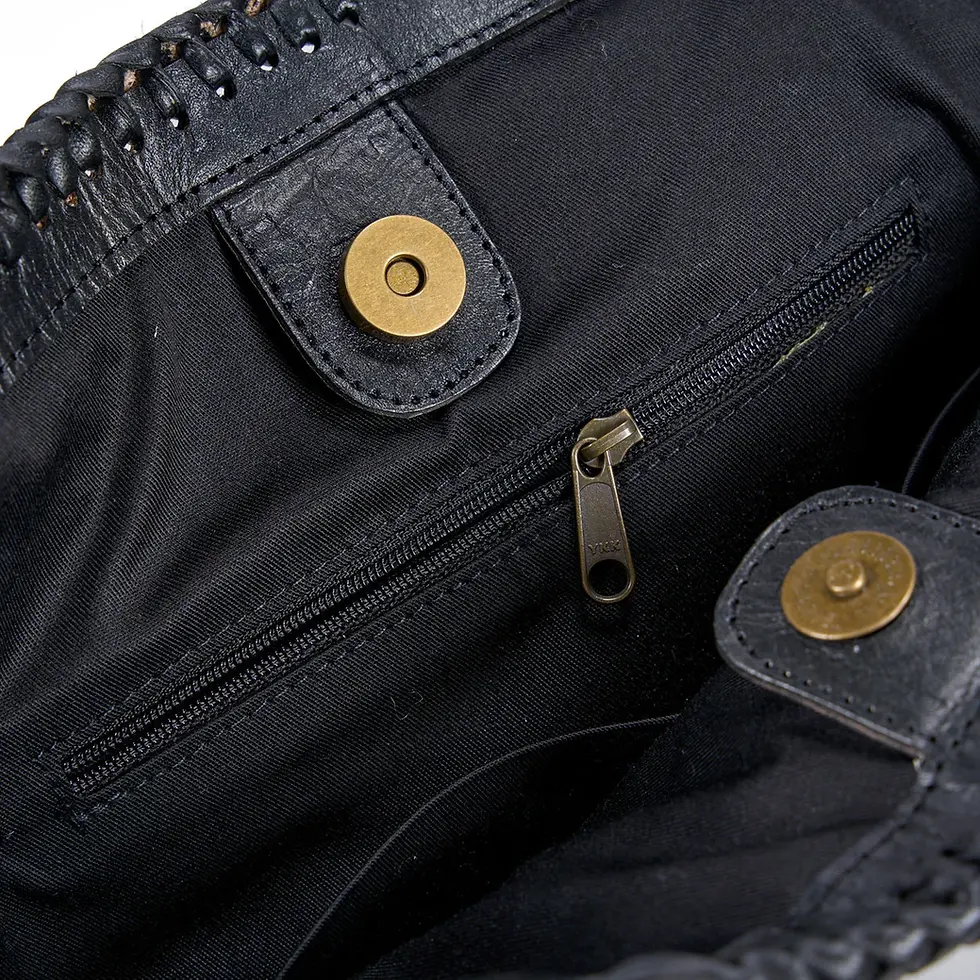 Miniature : Sac Tote Bag en cuir tressé noir