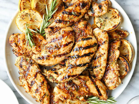 Poulet grillé à la moutarde et au miel 