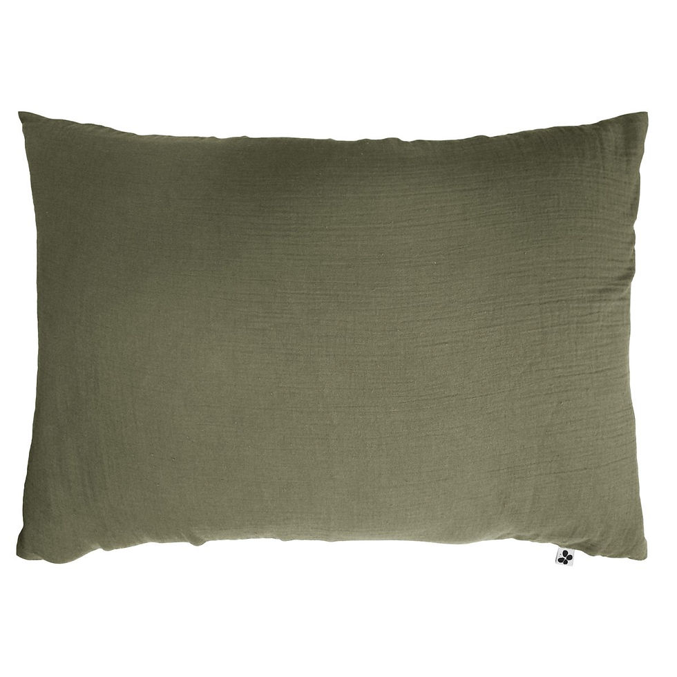 Taie d'oreiller en gaze de coton vert romarin