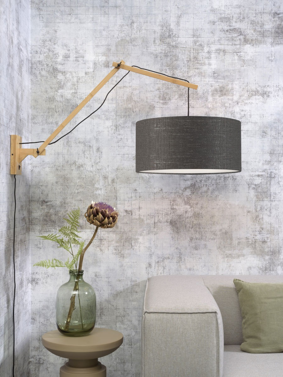 Miniature : Lampe murale en bambou et lin Abat-jour 47x23cm